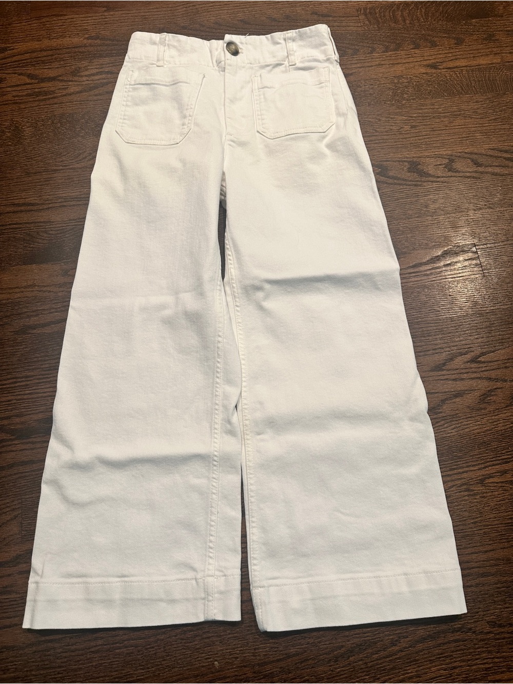 Maeve White Colette High-Rise Wide-Leg crop Jeans